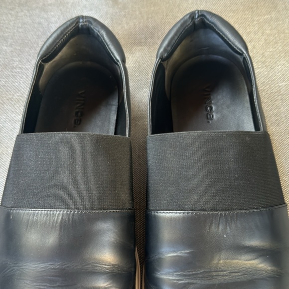 Vince Corbin Slip On Black Leather Sneakers Women's Size 9.5 - Picture 4 of 8